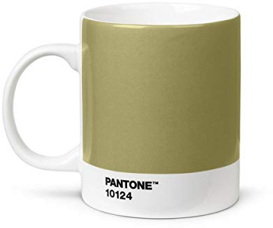 Pantone Porzellan Becher, Kaffeetasse 375 ml, mit Henkel, spülmaschinenfest, gold, 1 Stück (1er Pack) | mit Henkel, spülmaschinenfest, gold