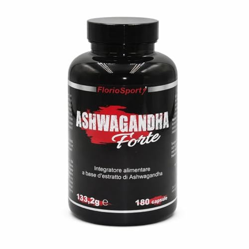 Ashwagandha Forte 180 Capsule FlorioSport Integratore Alimentare di Ginseng Indiano Withania Somnifera - 6 mesi di utilizzo