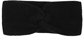 Zwillingsherz Stirnband aus 100% Kaschmir - Hochwertiges Grobstrick-Kopfband im Uni Design für Damen Frauen Mädchen - Wolle - Ohrenschutz - Haarband - warm und weich für Frühjahr Herbst und Winter