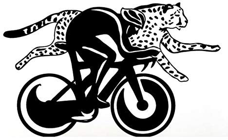SUIFENG Autoaufkleber 20 X 12.2Cm Mann Racing Gepard Mit Fahrrad Dschungel Afrika Spaß Vinyl Aufkleber Auto Aufkleber
