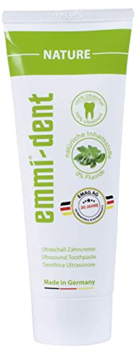 emmi-dent Dentifricio a Ultrasuoni Nature I Ideale per Denti e Gengive Sensibili I Privo di Fluoro, Microplastiche e Nanomateriali I Vegano & Senza Glutine I 1x 75 ml