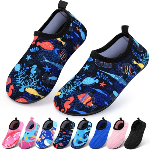 Kids Boys Girls Swim Water Shoes, Toddler Kids Swim Water Shoes Non Slip Quick Dry Beach Shoes,Barefoot Sports Shoes Aqua Socks for Beach Outdoor Sports