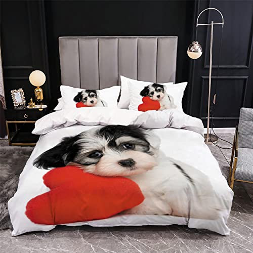 HOMHOMHA Floral Green Bedding Double Bed Duvet Cover And Pillowcase Set Luxury (DOG05, Double)