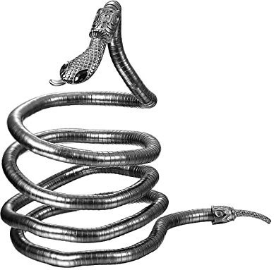 JewelryWe Schlange Armband Halskette Damen: 90cm Schwarz Flexibel Biegbar Schlangenkette Wickelarmband Multifunktionale Verdrehbar Verstellbare Kette Manschette Armreif Haarschmuck für Frauen Männer