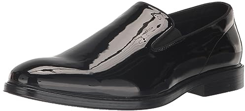 Nunn Bush Men's Centro Flex Formal Plain Toe Slip-On Black Patent 10 Wide