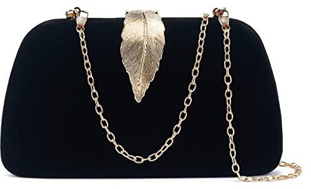 WEIMZC Damen-Clutch, Abendtasche, Fransen, Abendhandtasche, Dame, Party, Hochzeit, Clutch, Geldbörse, Kette, Schultertasche, Umhängetasche, Schwarzes Wildleder, 7.8 x 4.29 x 1.6 inches