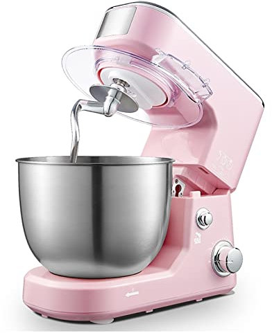 BLUNOA Professional Electric Stand Mixer 600W Tilt Head Food Blender with Many Mixing Accessories Multiple Gear Selection (Color : Pink)