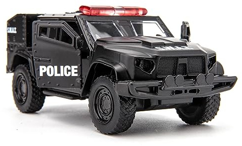 BDTCTK 1/36 Scale JLTV Armored Car Police Car Model, Zinc Alloy Die-Cast Pull Back Vehicles Kid Toys for Boy Girl Gift (Black)