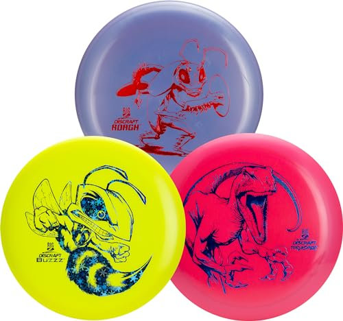 Discraft Big Z Dreierpack – entworfen für alle Schwierigkeitsstufen | einschließlich Putter, Mitteltöner, Treiber | Scheibenfarbe und Folie variieren | langlebig | bunt