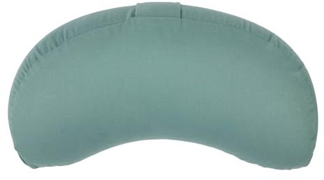 Bodhi Meditationskissen Halbmond | Yogi MOND ECO | Bezug aus 100% Bio-Baumwolle | Yogakissen halbmondförmig mit Buchweizenfüllung | Halbmondkissen für Yoga & Meditation | Mineral Blue