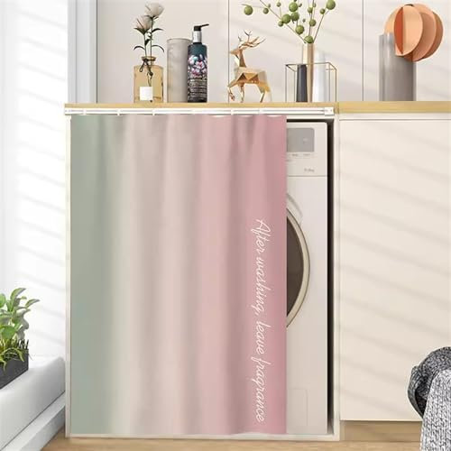 SK Studio Schrankvorhänge für Küche, Verdunkelung Vorhänge Kurz Vorhang Schals Scheibengardinen Türvorhang für Regale kleine Fenster Küche Rosa Grün, 100x80cm