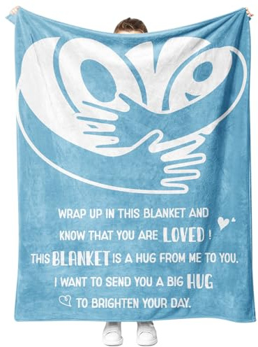 Get Well Soon Blanket for Women Men, Healing Hug Blanket with Love Embrace Pattern Print, Thinking of You Gifts Feel Better After Surgery Gifts to Friends, Sister, Mum, Coworker 50'' x 60''