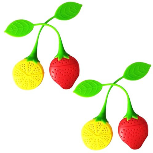 NHQ 4 Pièces infuseur Thé,Boule a The,Filtre à Thé,Jolie Forme de Citron et de Fraise Boule à Thé,Boule a The infuseur,Réutilisable Infuseur à Thé,Filtre à thé Fin pour Les Amateurs de Thé
