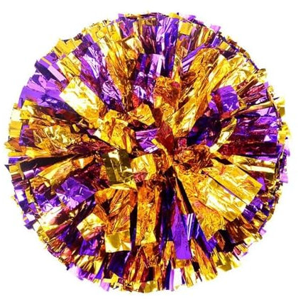 LNNXSZ Cheerleading Pompoms 10 Stück Cheerleader-Pompons, Cheerleading-Pompoms, Griffstil, Teamsport, Pompom, Mädchen, Spiel, großes Spiel, jubelnde Hand, Blume (Color : 10PCS Purple Gold)