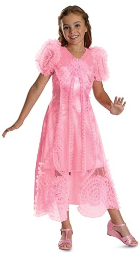 Wicked - Robe classique de Glinda pour filles - par Disguise - Costume sous licence officielle avec sa robe étincelante - Pour Halloween et les événements à thème. - Tailles de 3 à 12 ans