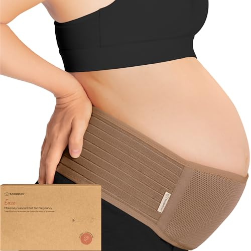 KeaBabies Banda De Maternidad Para El Embarazo - Cinturón De Soporte Para Embarazo Suave & Transpirable - Bandas De Soporte Pélvico (Warm Tan, M/L)