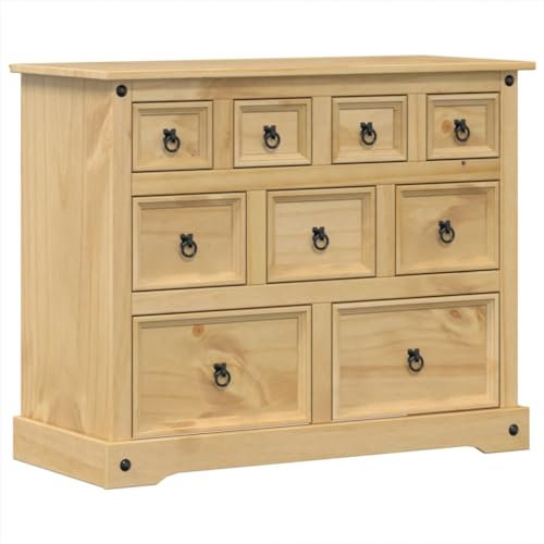 HETFTJN Minikommode Kommode Schlafzimmer Büroschrank Betttisch - Kommode Corona 103x46x83 cm Massivholz Kiefer für Schlafzimmer Wohnzimmer Ankleideraum Esszimmer
