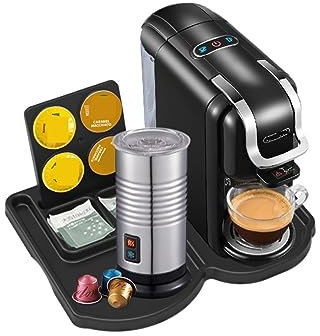 SRDUJINWAN Coffee Machine 19Bar 4In1 Multiple Capsule Expresso Cafetera Dolce Milk Capsule Esepod Ground Coffee Pod H2 (H2 Bk M2 Dg Box Us), H2 Bk M2 Tray, Us