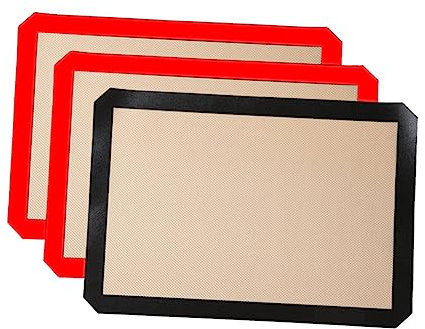 PHENOFICE 3pezzi Tappetino Da Forno in Silicone Antiaderente Teglia Da Forno Resistenti Al Calore Cuscinetti in Silicone Per Panificazione Domestica Per Biscotti e Meringhe