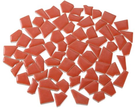 QUARKZMAN 500g/1.1LB Unregelmäßige Keramik Mosaikfliesen 1,3-2 cm Rot | Bunte Keramik Mosaikstücke Steine Mosaik Kits, Großpackung, Für DIY Kunsthandwerk Projekte Wohnkultur
