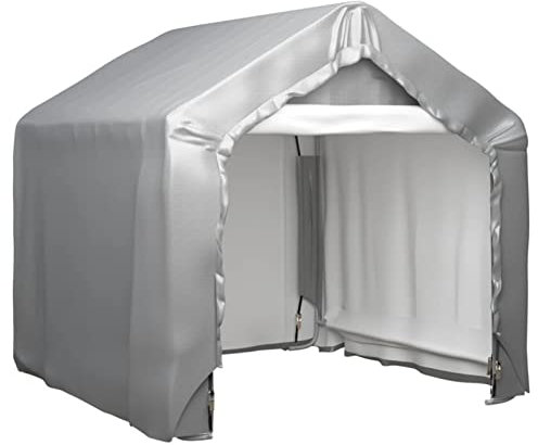 Homgoday Lagerzelt Mehrzweckzelt Garagenzelt Gerätehaus Weidezelt Foliengarage Unterstand Lagerhalle Gartenschuppen UV-beständig Grau 180x180 cm Verzinkter Stahl