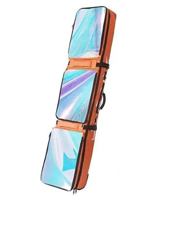 NADCFN Skiausrüstung Snowboard-Tasche, gepolsterter, wasserdichter Skischuh-Rucksack aus Aluminiumfolie mit Rollen Skitasche(Orange)