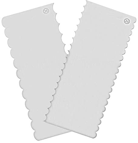 GRIRIW 2pezzi Raschietto per Inossidabile per Combinazione Design Ondulato e Scanalato per Lisce e Testurizzate