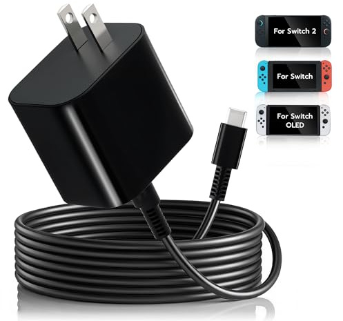 Mcbazel Cargador 60W para Nintendo Switch 2 & 1/OLED/Lite/Steam Deck/Switch Pro/PS5/Xbox Elite Series 2 Controladores,Adaptador de Corriente 1,5M USB-C Cable TV Fuente de Alimentación de Carga Rápida