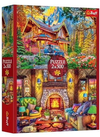 Trefl - Puzzle 2x500 Teile, Ausflug in die Berge, Set mit Zwei Puzzles
