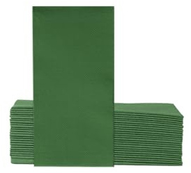 VelaHub Soft Point 50 Servietten, 1/8 Falten, Hochwertige, Einwegserviette, 39x38 cm, Grün