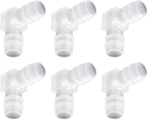 Lot de 6 raccords de tuyau de 12 mm à 2 voies coudé à 90 degrés en forme de L pour aquarium, raccords de tuyau d'irrigation pour aquariums de poissons