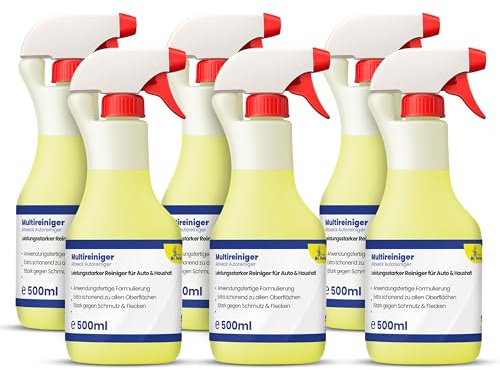 Mr. Perfect® - Multistar Multireiniger 6 x 500ml Konzentrat - Polsterreiniger, Teppichreiniger, Textilreiniger, Kunststoffreiniger und Autoinnenreiniger - Autoreinigung von Innen und Außen
