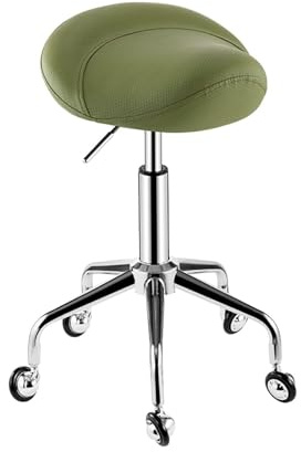 FXLUHAY Taburete Alto con Asiento de Silla de Montar, Barra de Masaje, Silla de Oficina giratoria de 360 ​​Grados con Acolchado Ancho y Grueso.