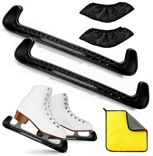 Jiahuade Kufenschoner Schlittschuhe,Schoner für Schlittschuhkufen,Elastische Kufenstrümpfe,Verstellbarer Kufenschoner,Schlittschuhe Schoner,Eiskunstlauf Zubehör,Eislaufschuhe Kufenschutz Zubehör