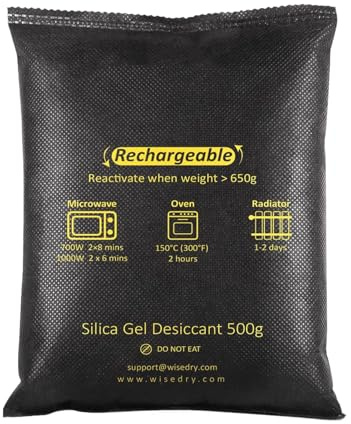 Assorbi-umidità riutilizzabili, controllo 'umidità multi-spazio, 500 g, gel di silice ricaricabile, deumidificatore al gel di silice, design di protezione dall'umidità, per garage per auto