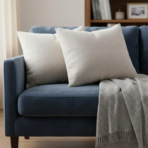 COSHANO Pack 2 Cojín para sofá, Cama, Silla, 30x50cm, con Cremallera, Incluidas 2 Suaves Fundas y 2 Rellenos Rectangular Hecho en España (Gris)