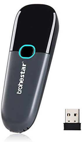 Wireless Barcode Scanner Support Bluetooth 2.4GHz USB Connection,1D Barcode Reader, Handhold Bar Code Reader for Windows, Mac, Android, iOS (N3-1D-Grey)