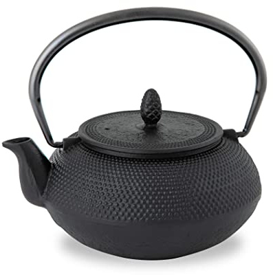 [Roji Associates] Teiera in ghisa, teiera Nanbu Tekki, (ARARE - tipo rotondo), realizzata in Giappone, con colino da tè, finitura interna smaltata, teiera, pentola colorata, divieto di fuoco aperto
