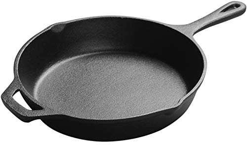 JLCP Sartén Grande De Hierro Fundido, Tarea Pesada Antiadherente Sartenes Redonda para Grill con 2 Mangos Auxiliares Cast Iron Skillet para Horno, Estufa, Barbacoa, Fogata,12 /30cm