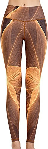 PRJN Damen Yoga Hosen Stretch High Taist Gym Leggings Yoga Hosen Damen High Waist Gym Sport Leggings Bauch Kontrolle Running Workout Kompressionsstrumpfhose Stretch Training Hose Gemusterte Leggings