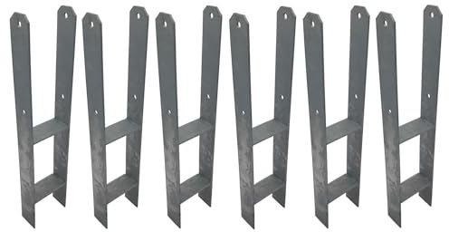 6 Piezas Ancla-H Poste Portador Galvanizado en Caliente 121/600MM Vigas en H Anclaje de Poste