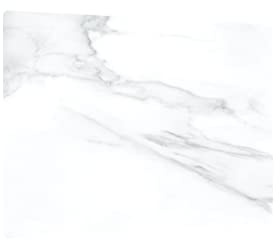 ALLboards Glas Herdabdeckplatte Schneidebrett WEIßER MARMOR 52x60 cm Multi-Platte Arbeitsplatte Herdschutz Deko für Küchen Gehärtetes