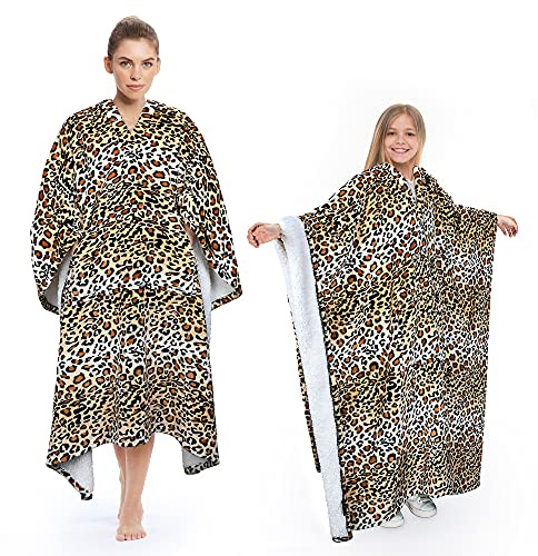 Catalonia Classy Tragbare Poncho Decke KuschelDecke Zum Anziehen Flauschig Warmer Tragbare Sherpa decke mit Fronttasche Winter Geschenke für Erwachsene Frauen Männer Kinder