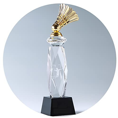 Pokale, Medaillen Auszeichnungen Spezielle Trophäe Für Badminton-Wettkämpfe Trophäe Aus Klarem Kristallmetall Studentische Badminton-Sportpreis-Trophäe Kreativ-Champion-Trophäe Pokale