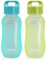 JILIGUALA Tazas de viaje de plástico para café, botella de agua, botella de agua deportiva, taza para leche, café, té, jugo, tamaño 350 ml, azul y verde, paquete de 2