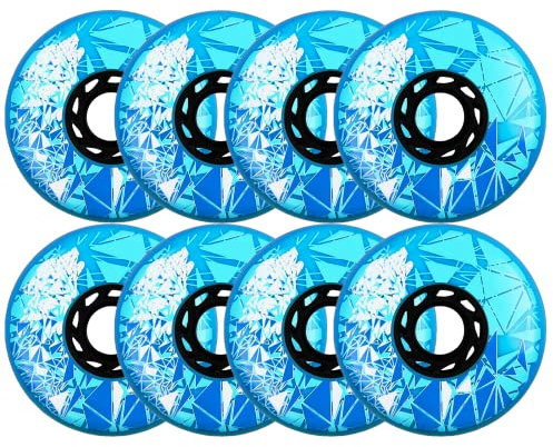 JHKJ Inline-Skate-Räder 72 mm/ 76 mm/ 80 mm Inline-Skate-Ersatzräder High-End-Flachblumenräder Fünf Farben zur Auswahl,Blau,80mm