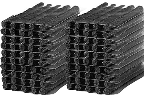 MOCNT 100 Stück Reifen Reparatur Streifen Auto Schlauchloser Reifenreparatur Fahrrad Gummidichtleiste Kit Reifenreparaturset Werkzeug Reparaturset 100mm x 6mm Schwarz