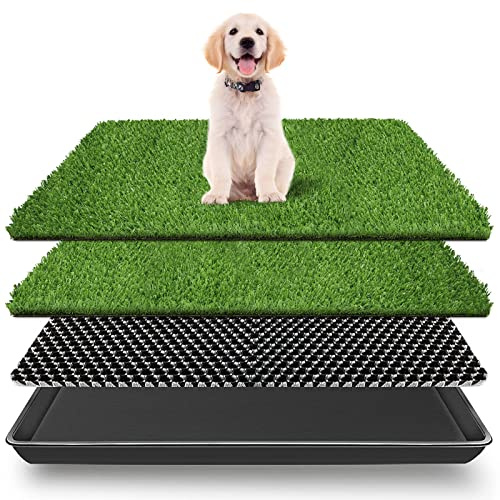 VKMUOI Almohadilla de césped para perros con bandeja, almohadillas de entrenamiento para mascotas con bandeja, hierba falsa reutilizable para que el perro orine en la caja de arena para perros 50x60cm