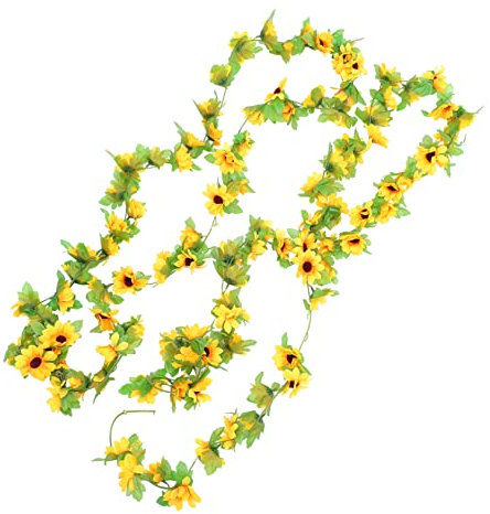 Garneck 2stücke Künstliche Sonnenblumen-hängeornamente Aus Rattan Naturgetreue Deko-Elemente Für Party Und Heimdekoration Langlebig Und Leicht Zu Reinigen