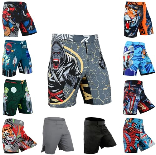 Roar Kids Mixed Martial Arts MMA Shorts BJJ Cross Training Gym Boxing Grappling Kickboxing Muay Thai Workout Shorts (US, Alpha, X-Small, Regular, Gorilla)